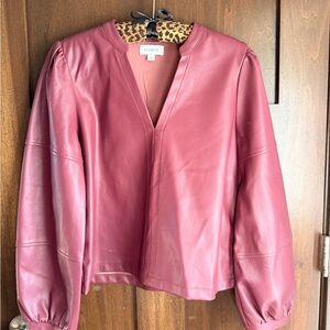❌ SOLD ❌ Evereve Women's Burgundy Faux Leather Top